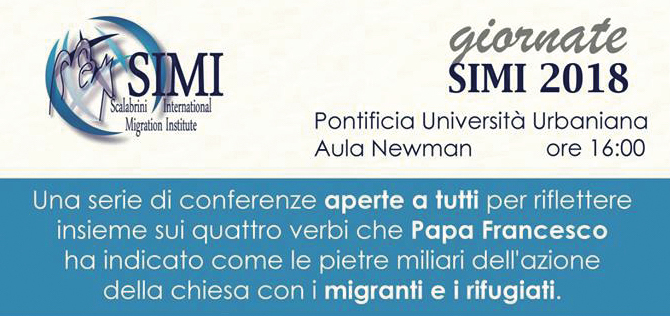 Giornate SIMI 2018: quattro incontri sui verbi di papa Francesco per i migranti